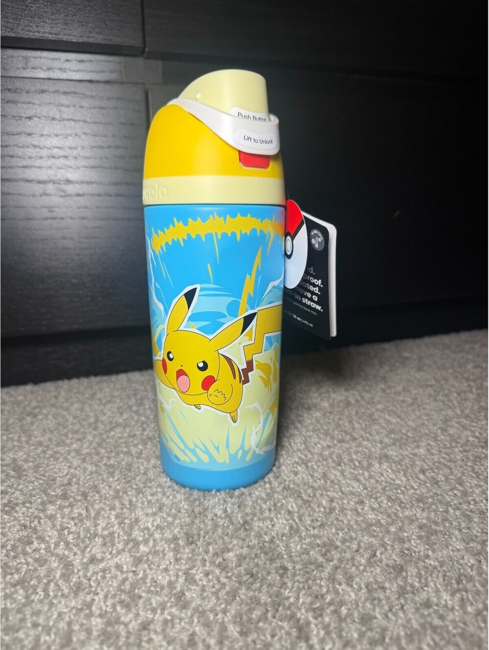 Pokemon x Owala FreeSip Water Bottle Pikachu NEW 16 Oz Pikachu I Choose You
